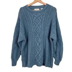 VTG Compagnie Internationale Express Handknitted Large Cable Knit Sweater 90s